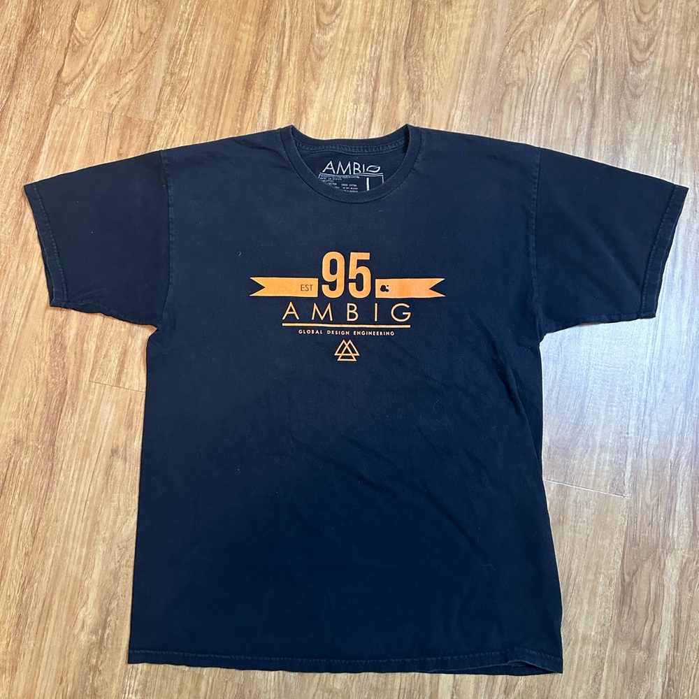 Vintage AMBIG skateboard shirt large black pre owned